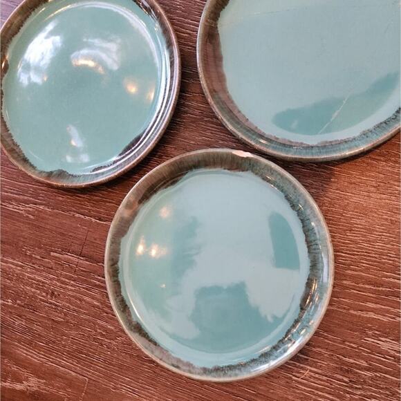 Jaska of California Cascade Ware Blue with Brown Drip Vintage Bread Plate 6 1/8" - Picture 9 of 11